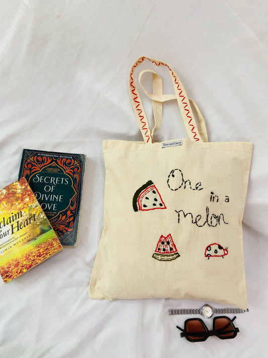 Embroided Watermelon Cotton Tote Bag