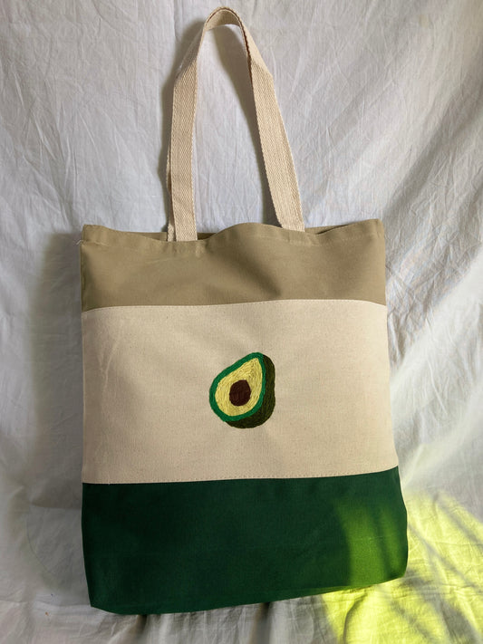 Avocado Embroided Canvas Tote Bags